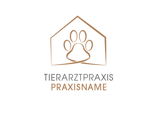 , Signet, Logo, Tierarzt, Pfote, Haus