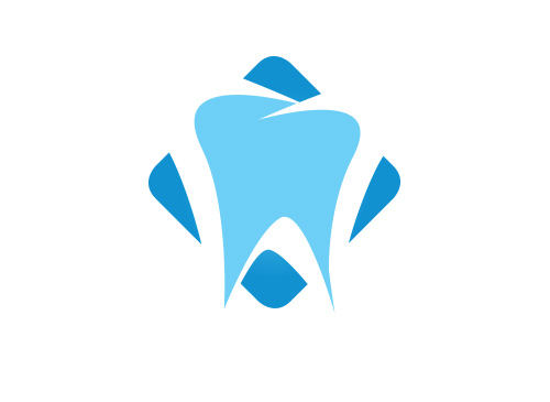 Zhne, Zahnrzte, Zahnarztpraxis, Logo Zahn abstrakt, in Blautnen
