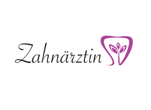 Zhne, Zahnrzte, Zahnarztpraxis, Logo Zahn und Blume