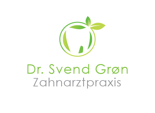 , Zhne, Zahnrzte, Zahnarztpraxis, Logo Zahn, grne Bltter