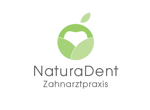 , Zhne, Zahnrzte, Zahnarztpraxis, Logo Zahnarzt, Apfel, Bltter, Natur