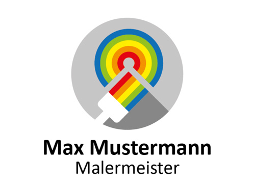 Maler 03 (Maler, Malermeister, Meisterbetrieb, Handwerk, Farbe, Regenbogen)