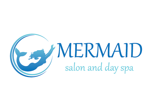 Logo Meerjungfrau, Ozean, Salon, Spa, Wellness, Pflege, Hygiene, Wasser