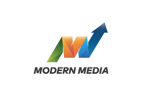 , Zeichen, Buchstabe M, Marketing, Daten, Media, Pfeil, Progress, Modernes Logo 