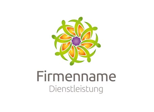 Logo mit Menschengruppe und Blte