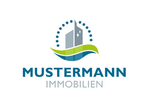 Logo mit modernem Gebude fr Makler, Architekt, etc.