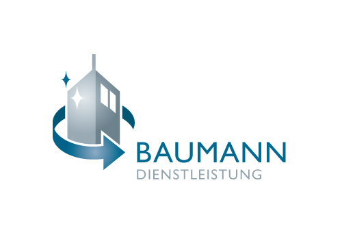 Logo mit Rundum-Pfeil und Haus