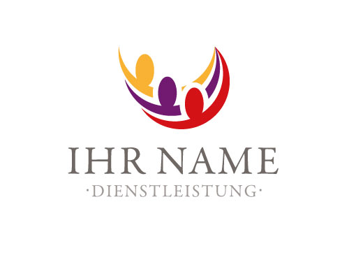 Logo mit 3 Menschen, Gruppe fr Coaching, Netzwerk,...