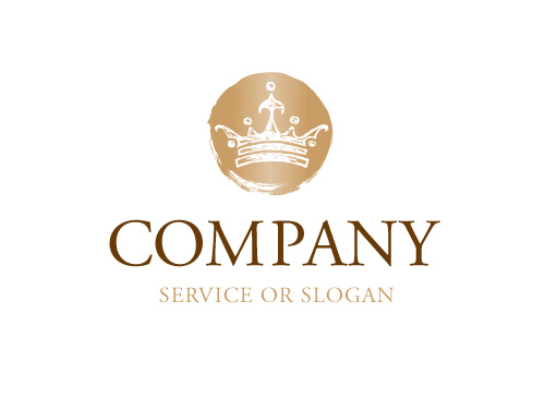 Logo mit Krone in Stempeloptik