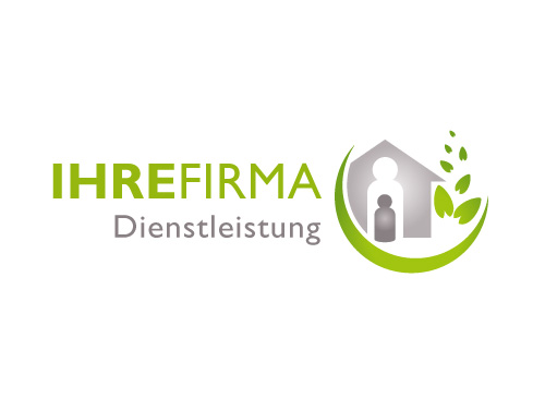 Logo mit Haus und Mensch fr Immobilien-Makler, mobile Pflege, kologisches Bauen,...