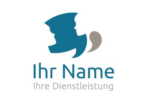 Logo mit Gesichtern und Sprechblasen fr Kommunikation, Coaching,...