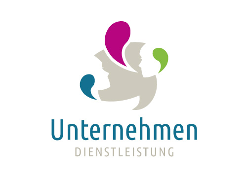 Logo mit Gesichtern und Sprechblasen fr Kommunikation, Coaching,...