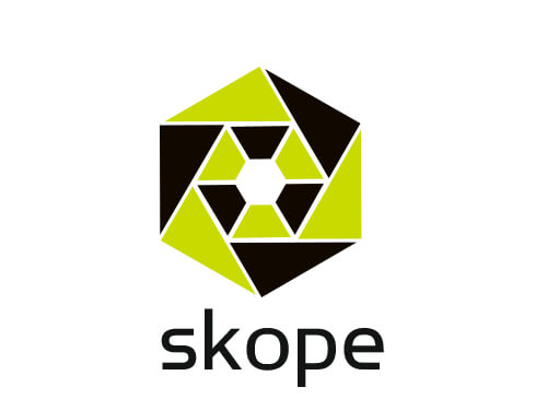 Kaleidoscope Sechseckiges abstraktes Logo