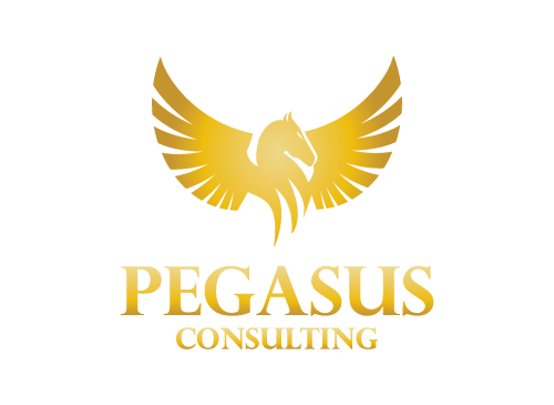 Logo, Pegasus, Pferd, flgel,  Finanzen, Investitionen, Management, Business, Gold, HotelRechtsanwalt