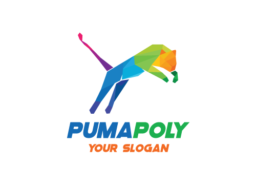 , Puma, Jaguar Logo, Panther Logo, springen Logo, Polygon, Medien, Marketing Logo