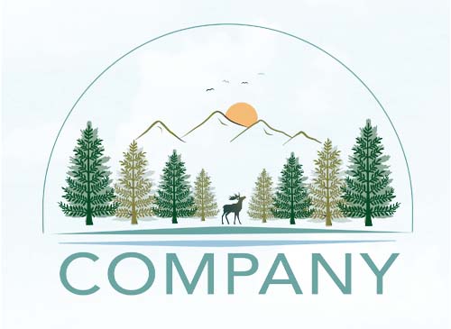 Logo mit einer Waldlandschaft