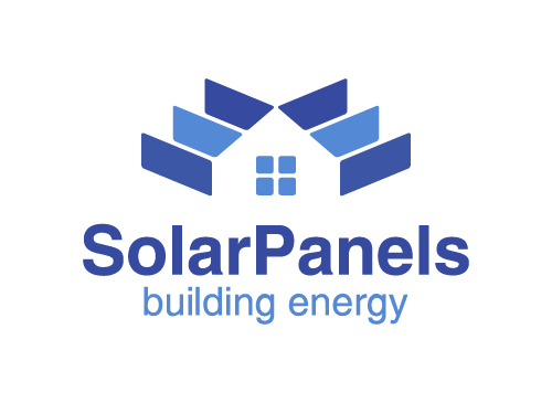 Logo Solar-Panel, Energie, Haus, Dach, Einsparungen