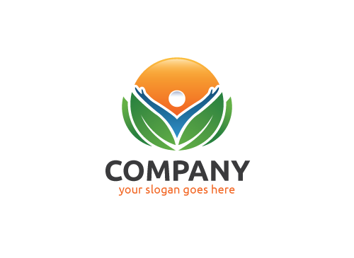 , Zeichen, Signet, Mensch, Sonne, Blatt, Heilpraktiker, Natur, Wellness, Bltter, Pflanze, Vegan Logo