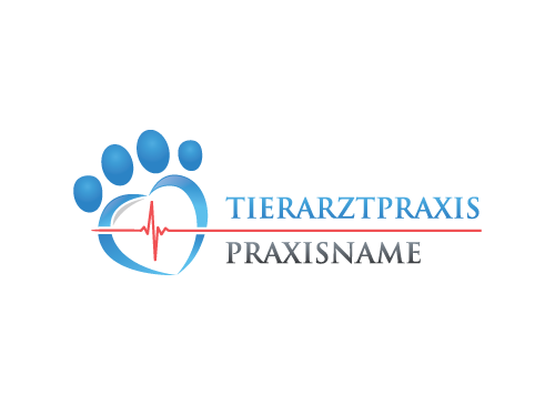 , Tierarzt, Pfote, Herz, Puls, Hilfe, Veterinr Logo