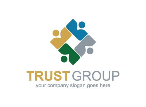 Menschen, Gruppe, Vertrauen, Logo