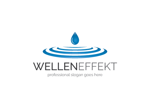 , Welle, Tropfen, Kreise, blau, Welligkeit, Wasser Logo