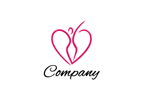 , Herz, Frau, Figur, Mensch, Yoga, Wellness, Sport, Gesundheit, Cardio, Vitalitt Logo