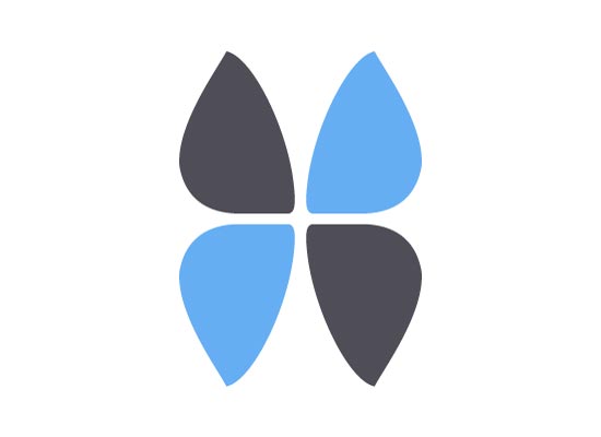 Schmetterling, Blume, geometrische Formen  - Logo
