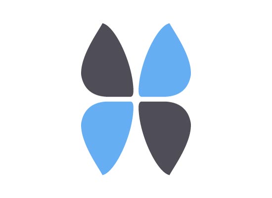Schmetterling, Blume, geometrische Formen  - Logo