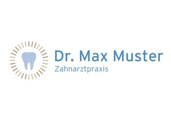 Zahnarzt Logo in Blau und Gold