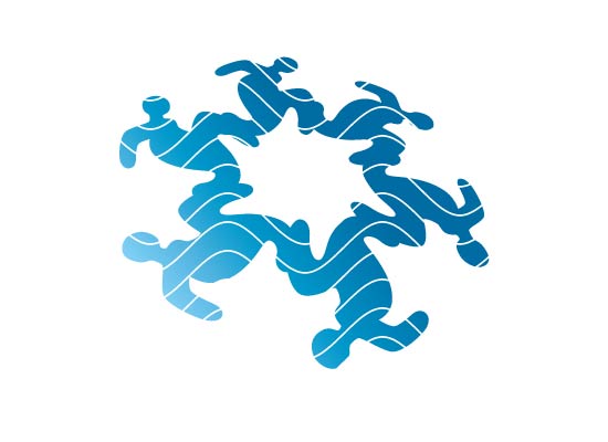 Logo Personen im Kreis laufend