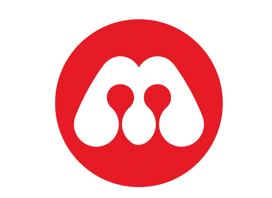 Buchstabe M Logo im roten Kreis