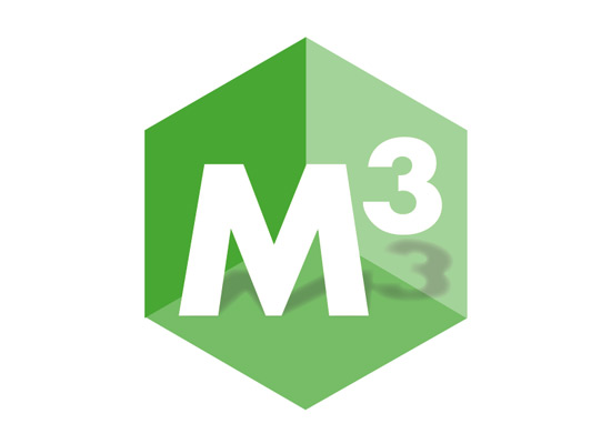 M, Business Logo M hoch 3