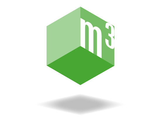 M, Business Logo M hoch 3