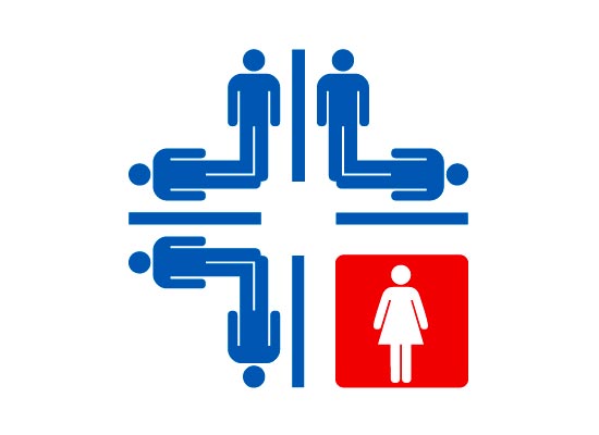 Frau im Vordergrund - Logo fr Frauenrechte