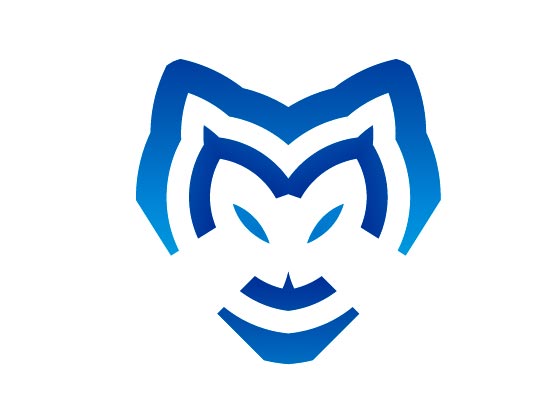 Abstrakte Katzenkopf Logo