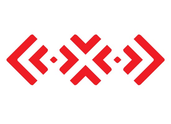 Buchstabe X mit Pfeilen