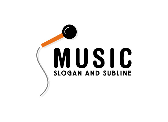 Musik Mikrofon DJ Sound Musikgeschäft Musikstudio Band Orange Schwarz Logo