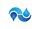 Ökologisch, Zwei Tropfen, Wasser, Energie, Logo