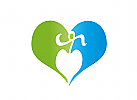 ko-Medizin, Zweifarbig, Zeichen, Zeichnung, Symbol, Natur, Herzfrucht, Herz, Logo