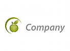 kologisch, Zeichen, Zeichnung, Stilisiert, Apfel, Frucht, Logo