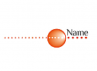 Grafisches Logo mit Kugel fr Kommunikation, IT und Internet