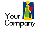 Logo mit drei Menschen und Herz