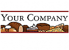 Logo mit Backwaren, Kuchen, Torte und Brot
