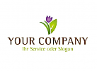 Logo mit Tulpe für Gärtnerei, Landschaftsbau