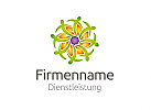 Logo mit Menschengruppe und Blte