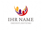 Logo mit 3 Menschen, Gruppe fr Coaching, Netzwerk,...