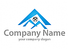 kologisch, Zweifarbig, Zeichen, Zeichnung, Symbol, Immobilien, Architekt, Dachdecker, Logo