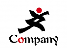 Logo abstrakter Asiate