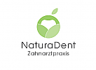 Öko, Zähne, Zahnärzte, Zahnarztpraxis, Logo Zahnarzt, Apfel, Blätter, Natur