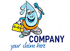 Logo Tropfenmann Werkzeug Reparatur Wasser Wartung Sanitr Heizung